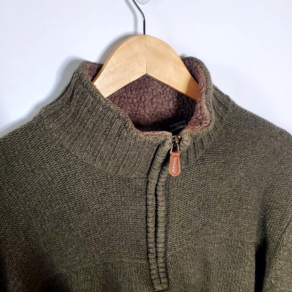 Vintage Oscar De La Renta Green zip collar XL Men's sweater Great condition